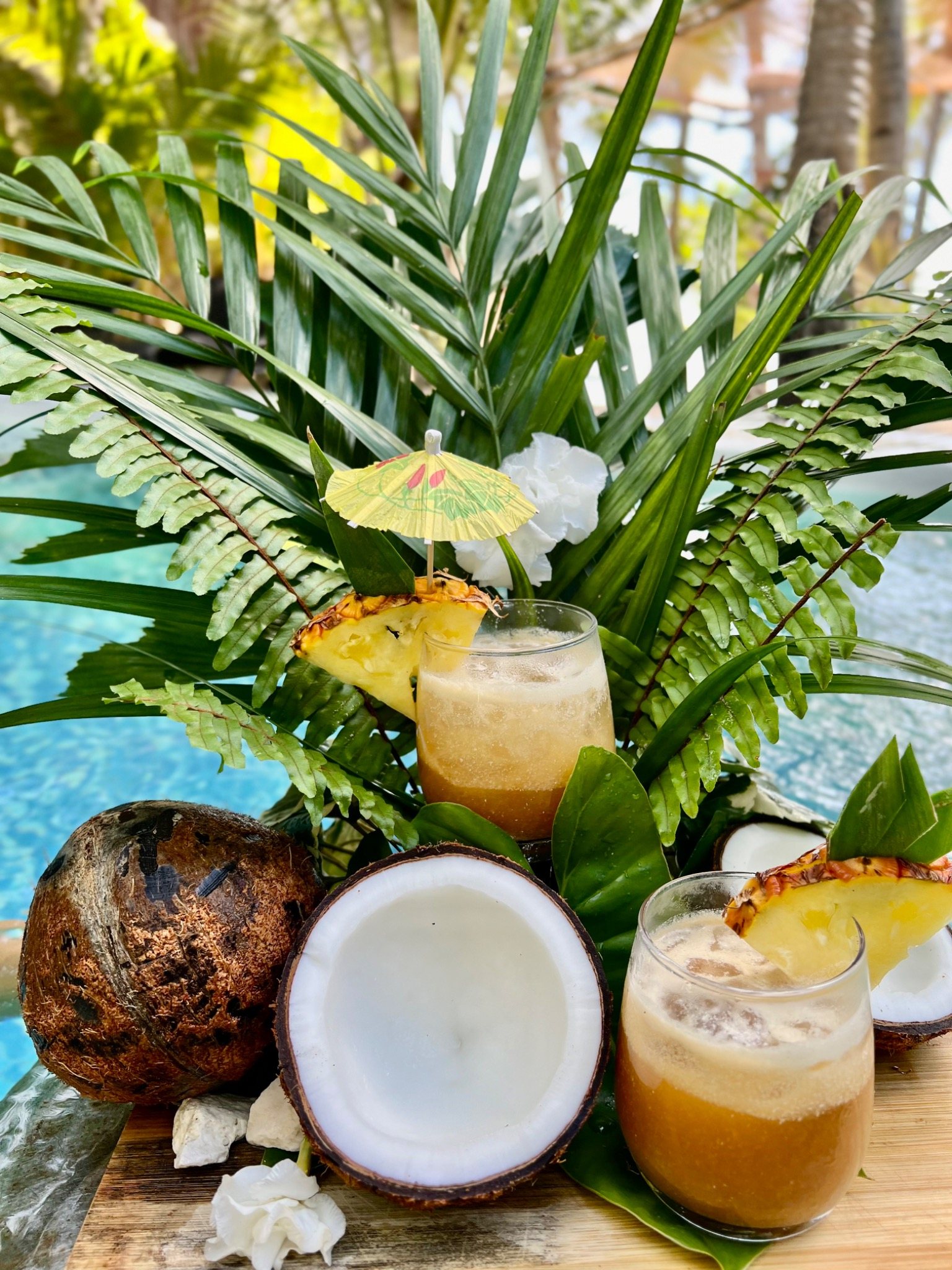 Tropical drinks for El Kabron Beach Hub