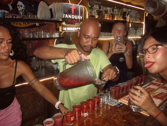 Cocktail being prepared